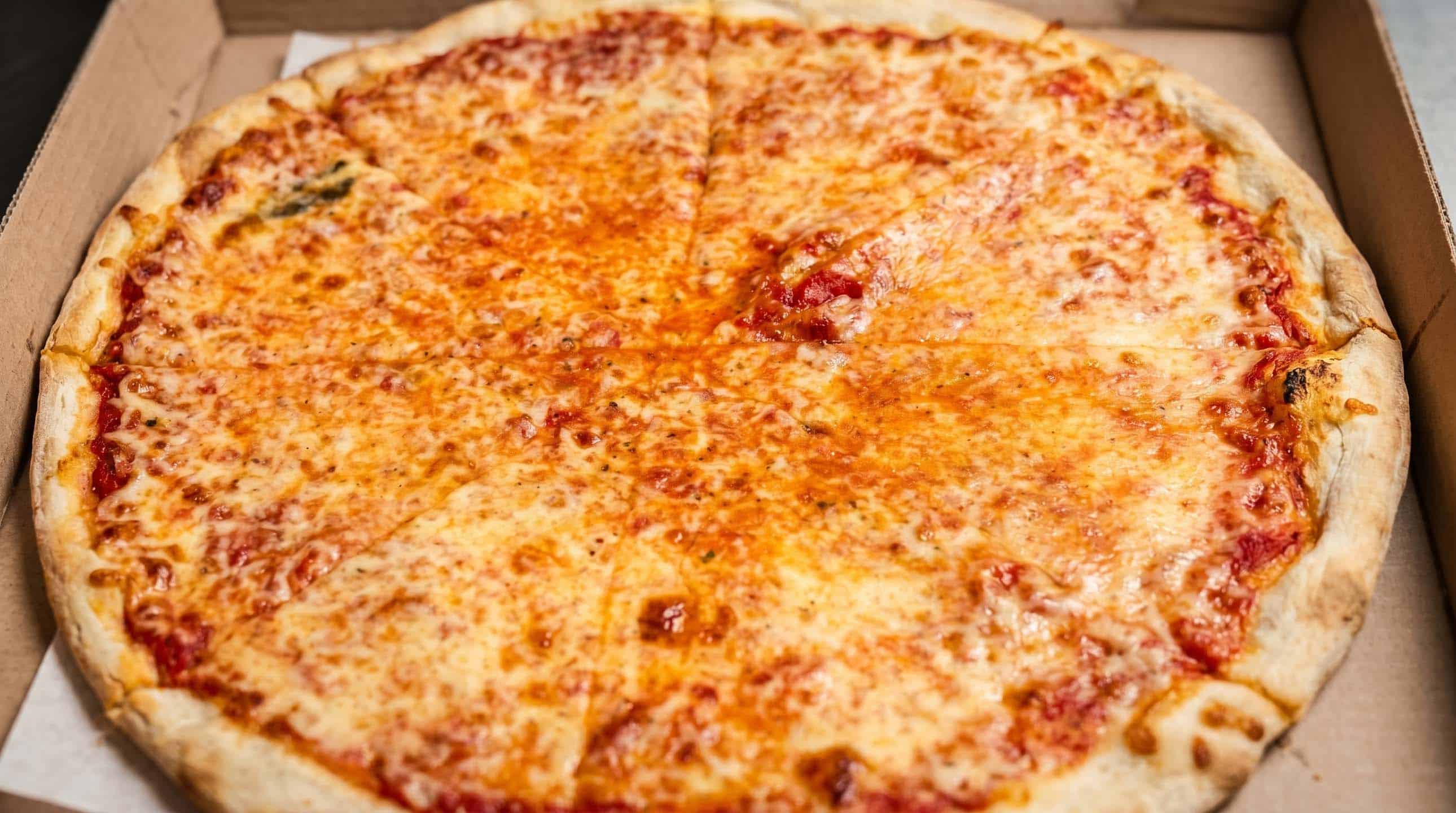 Classic New York-style cheese pizza